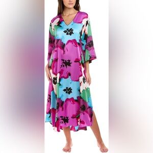 Natori Tsubaki Floral-Print Caftan – Size Small